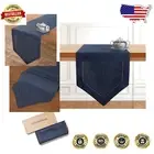 Handcrafted Navy Blue Linen Table Runner - 14 x 72 Inch, Eco-Friendly Style