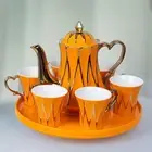 Ceramic Tea Set 8Pcs/Set Modern for Drinking Latte Tea Water with Tray Tea Mugs