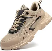 [SDEQA] Safety Shoes Steel Toe Sneakers for Mens Womens Comfortable Puncture Proof Work Shoes Slip-Resistant Composite Toe Shoes for Construction