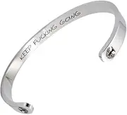 EZUY GNAY Stainless Steel Bracelet Tree Of Life Cuff Bracelet Inspirational Keep Going Personality Gift Bracele For Women