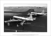 TAA Electra & Viscount A2 Art Print – Sydney Airport 1960 – 59 x 42 cm Poster