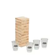 5pc Razoo Wooden Tipsy Tower w/ Shot Glasses Adult Drinking Party Game Set NTRL