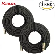 2-PACK Kirlin MP-280-100/BK 100FT XLR Male - XLR Female Microphone Cable Black
