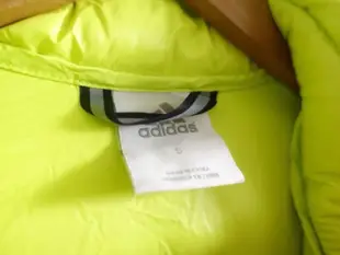 【愛迪達adidas】螢光黃輕量化連帽羽絨外套S