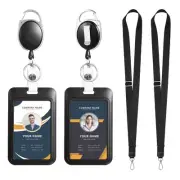 2 Pack Retractable ID Badge Holder with Lanyard Heavy Duty Badge Reel Retract...