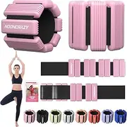 Adjustable Wrist & Ankle Weights for Women, Wearable Strong Velcro Arm & Leg Weights Set of 2(1Lbs Each), Ankle Weights for Walking, Pilates, Yoga, Dance, Barre, Exercise and Strength Training