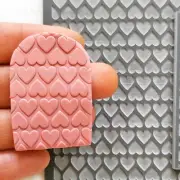 HEARTS Texture Mat for Polymer clay | Flexible Texture Stamp |