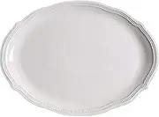 Lenox White French Perle Bead 16" Oval Serving Platter, 3.95 LB