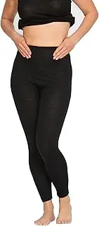 [Brass Monkeys] 100% Pure Merino Wool - Leggings - Made in New Zealand - Warm & Soft Womens Thermal Base Layer Pants - Perfect for Sport - Black