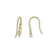 Gold Plated Sterling Silver Hammered French Earring Hook Ear Wire #51407