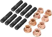 HiwowSport 8PCS M10X1.25mm Complete Exhaust Manifold Flange Studs Nuts