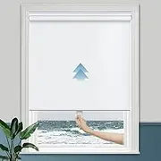 Persilux Cordless Window Shades Blinds 100% Blackout Roller Window Shades (33" W x 72" H, White) UV Protection Energy Saving Roller Shades for Windows, Home and Office