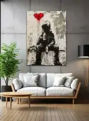 Banksy Money Or Love Wall Art Canvas Unframed Print Art