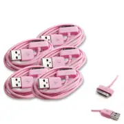 5X 6FT USB SYNC DATA POWER CHARGER CABLE APPLE NEW IPAD IPHONE IPOD TOUCH PINK