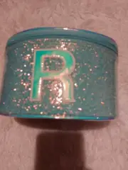 NEW Girl's Justice Blue Glitter Initial R Train Case Jewelry Makeup Case