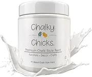 [Chalky Chicks] 4 Fl Oz Matte Aged Burlap White Chalk Paint for Furniture Without Sanding - No Prep Furniture Paint No Sanding All in One for Crafts, Wood, Cabinet, Walls, Metal, Dresser, Farmhouse