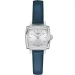 TISSOT 天梭 LOVELY SQUARE動人心弦女裝腕錶/銀X藍/20MM/T0581091603100