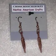 Handcrafted Native American Copper Feather Earrings Crafted in the USA