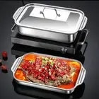 Large Capacity Grilled Fish Pan Oven BBQ Plate Gas Induction Cooker