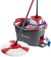 Vileda Turbo Microfibre Mop and Bucket Set, Spin Mop for Cleaning Floors, Set...