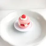 玫瑰莓果馬卡龍 耳環 單支 飾品 迷你食物 仿真甜點 MACARON 單支 黏土人 娃用 三分