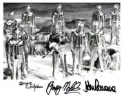 Doctor Who Autograph: JOHN LEVENE, DEREK CHAFER & BARRY NOBLE (Moonbase) Signed