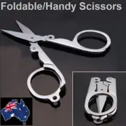 1 Pcs Folding Scissors Pocket Household Office Silver Metal Paper Craft Shred