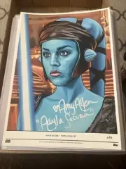 Amy Allen Signed Aayla Secura Star Wars Living Set Fine Art Print Official Pix