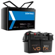 Gentrax 12V 100Ah Lithium Battery + VoltX 12V Battery Box