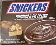 Snickers Pudding And Pie Filling 2.55oz-1 pkg =4 1/2 Cup Servings -New-SHIP 24HR