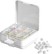 Small Pill Cutter - Travel Tablets Splitter Medicine Container,Easy to Use Portable Medication Carrier with Precise Cuts for Family Grandpa Grandma