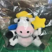 Kraft Singles Dairy Fairy Cow Plush Stuffed Animal Beanie Toy Yellow Blue