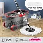 Dr Fussy 360 Rotating Spin Mop and Bucket Set Mobile Floor Cleaner 4 Mop Heads
