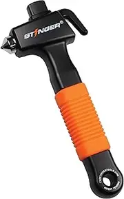 Stinger Ztylus Super Duty Car Emergency Escape & Rescue Tool Hardened Carbon Steel Hammer Spring Loaded Window Breaker Punch Razor Sharp Seatbelt Cutter Auto Disaster Life-Saving (Orange)