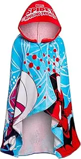 Marvel Spidey And His Amazing Friends Hooded Towel Spiderman Poncho Kids 100% Cotton Beach Bath Towel Swimming Wrap