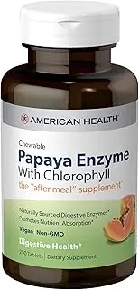 American Health Papaya Enzyme with Chlorophyll Chewable Tablets, 250 Count