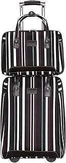 [HALAHAI] Luggage Suitcase Carry On Luggage Oxford Cloth Luggage Wear Resistant Code Lock Luggage Suitcase Stripe 2-Piece Trolley Case Checked Luggage (Color : C, Size : 2 piece)