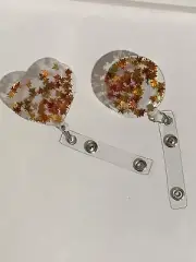 Retractable Badge Reel ID Holder - Sparkling Fall Leaves