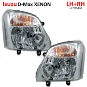 Pair Front Head Lamp Light Xenon Fits Isuzu D-Max Dmax Hi-Lander 2003 2006