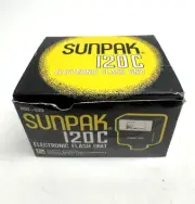 VINTAGE SEALED PACKAGE Sunpak 120C Shoe Mount Camera Flash Unit