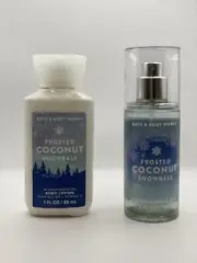 NEW Bath & Body Works Frosted Coconut Snowball Body Lotion & Mist Travel Set