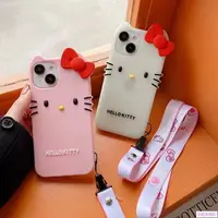 在飛比找樂天市場購物網優惠-新款大臉蝴蝶結hellokitty iPhone14 13 