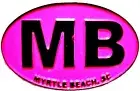 Myrtle Beach MB Pink Oval Fridge Magnet