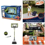 Nerf Proshot Portable Youth Adjustable Height Basketball Hoop 30" Backboard $300