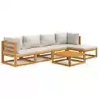 6-Piece Garden Sofa Set Outdoor Patio Wooden Lounge Furniture Setting Solid Wood