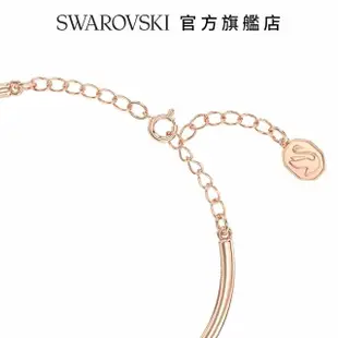 【SWAROVSKI 官方直營】Volta 手鐲蝴蝶結 白色 鍍玫瑰金色調 交換禮物