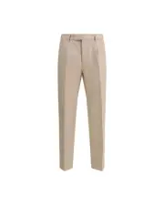ZEGNA Beige Wool Pleated Trousers UFI05A9TP45N02 Men Pants
