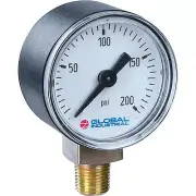 Global Industrial 2" Pressure Gauge 100 PSI 1/4" NPT LM Plastic