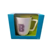 Coffee Mug Letter B initial Monogram White/Purple Stoneware Target