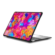 MacBook Air 13-inch (M1 / Intel) Impact Case FLORAL FANTASY - Chic Girly Colorful Neon Hot Pink Bold Turquoise Aqua Blue Yellow Floral Abstract Textural Painting Fine Art Flowers Summer Garden Nature Pattern Feminine Design